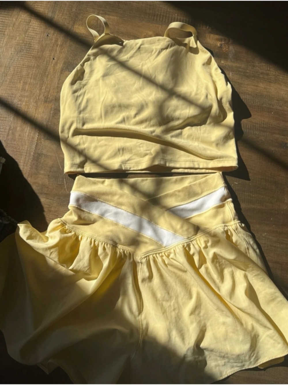 aerie Pale Yellow Cropped Tank Top
